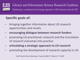 5 Goals of the Library and Information Science Research Coalition | PPT