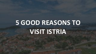 5 GOOD REASONS TO
VISIT ISTRIA
 