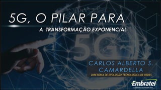 5G, O PILAR PARA
CARLOS ALBERTO S.
CAMARDELLA
DIRETORIA DE EVOLUÇÃO TECNOLÓGICA DE REDES
A TRANSFORMAÇÃO EXPONENCIAL
 