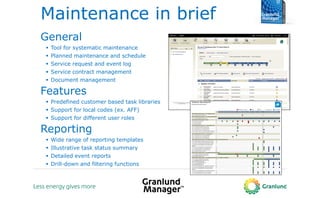 5 SIMPLYCITY: Granlund Manager (CMMS = Computerized Maintenance ...