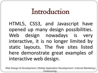 5 Great Interactive Websites | Keyideas Infotech | PPT