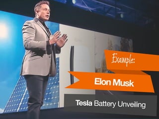 ElonMusk
Example:
Tesla Battery Unveiling
 