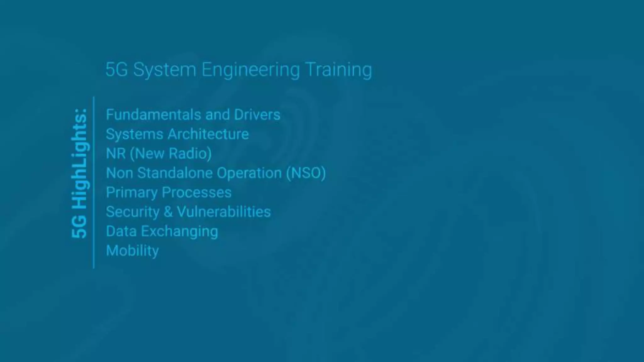 5G Systems Engineering Training