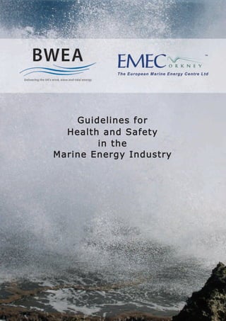 Guidelines for
  Health and Safety
        in the
Marine Energy Industry
 
