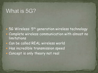 5G wireless technology and internet of things | PPTX