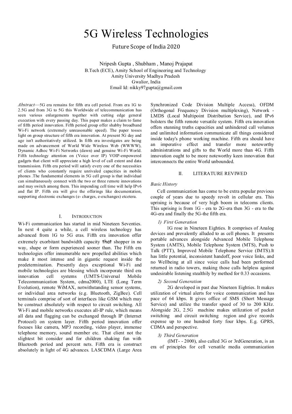 5G wireless technology