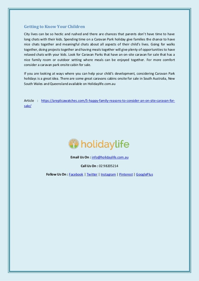 5 Happy Family Reasons To Consider An On Site Caravan For Sale Holi