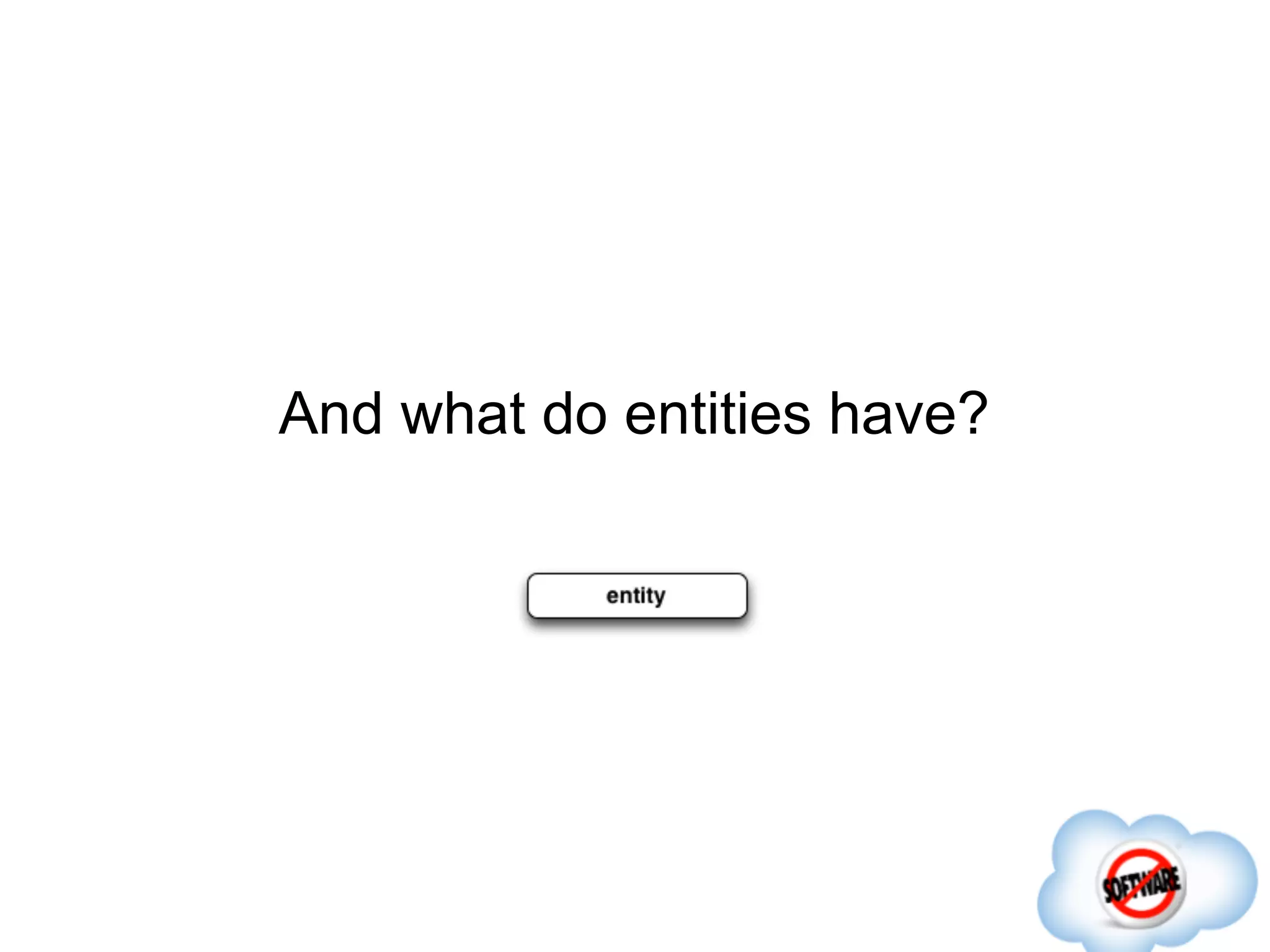 And what do entities have?
 