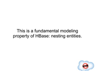 This is a fundamental modeling
property of HBase: nesting entities.
 