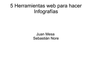 5 Herramientas web para hacer
Infografías
Juan Mesa
Sebastián Nore
 