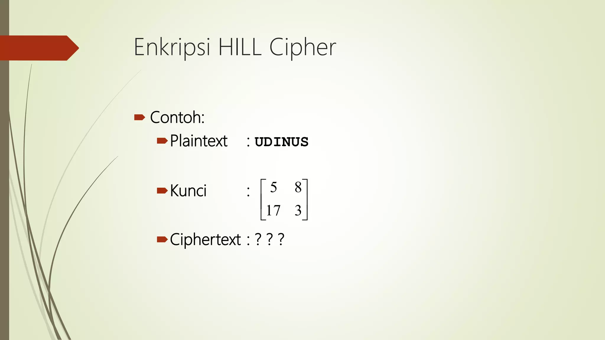 kriptografi hill cipher | PPTX