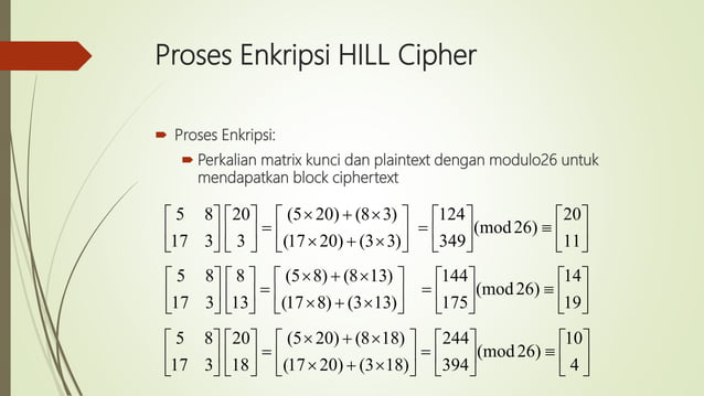kriptografi hill cipher | PPTX