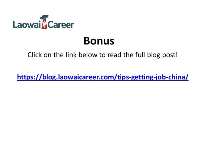 tips on getting a job