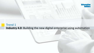 Trend 1
10
Industry 4.0: Building the new digital enterprise using automation
 