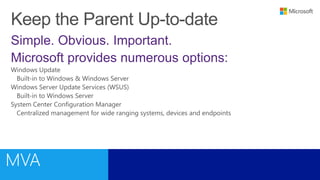 Simple. Obvious. Important.
Microsoft provides numerous options:
 