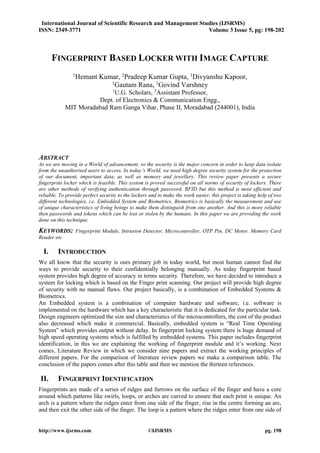 FINGERPRINT BASED LOCKER WITH IMAGE CAPTURE | PDF
