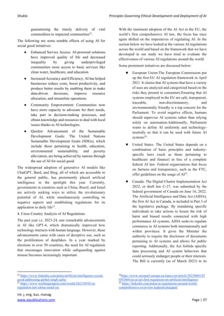 Principles Governing Ethical Development and Deployment of AI | PDF