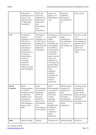 Principles Governing Ethical Development and Deployment of AI | PDF