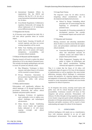 Principles Governing Ethical Development and Deployment of AI | PDF