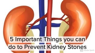 5 important things you can do to prevent kidney stones