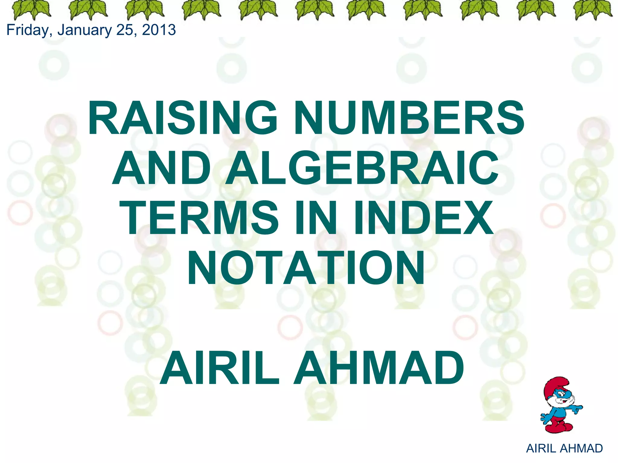 NOTE MATH FORM 3 - INDICES | PPS