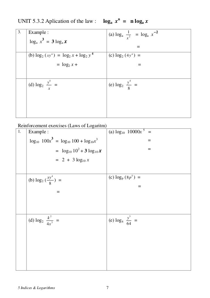 Printables Properties Of Logs Worksheet logarithm properties worksheet pichaglobal 5 indices amp logarithms