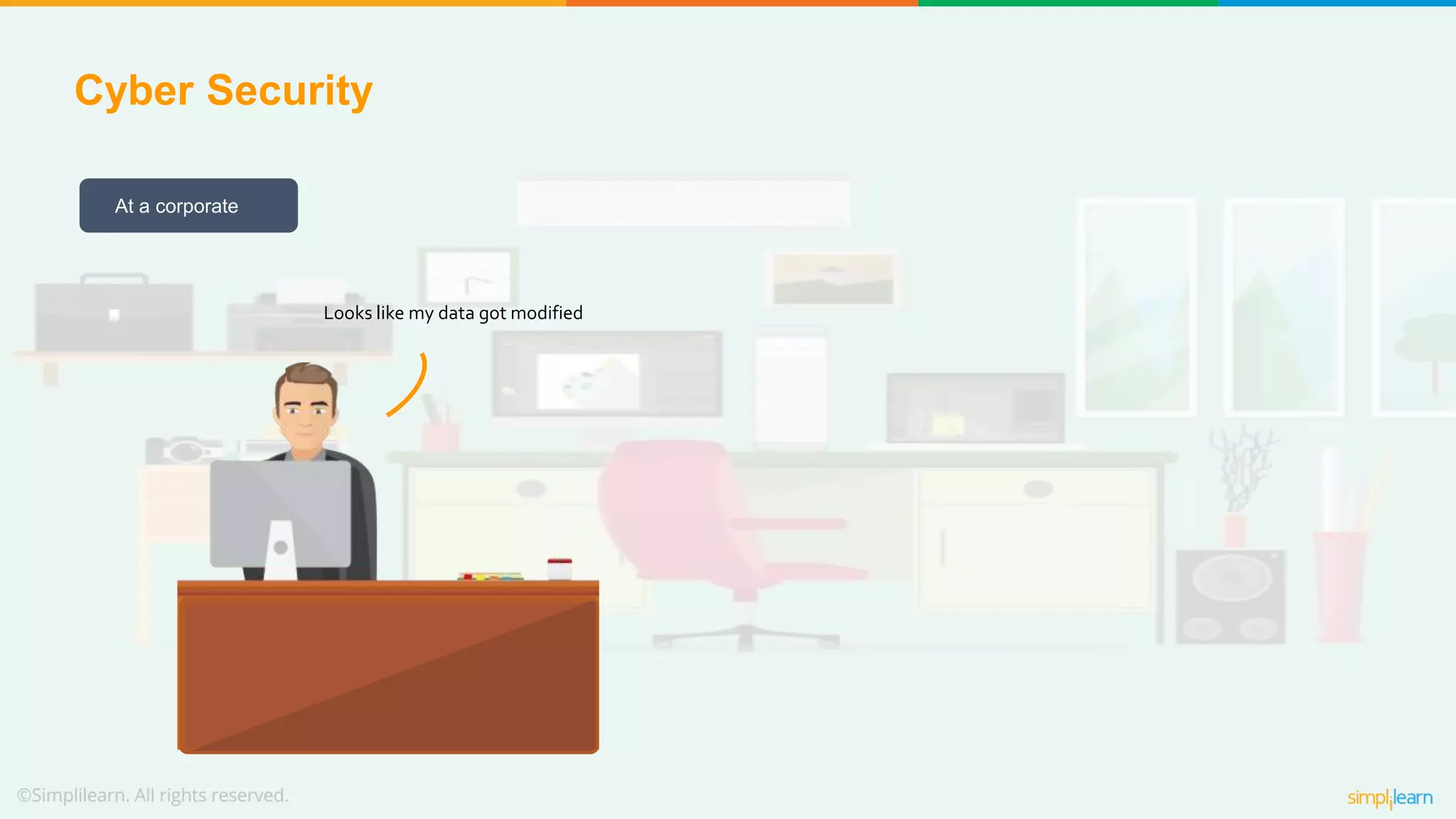 Cyber Security
Looks like my data got modified
At a corporate
 