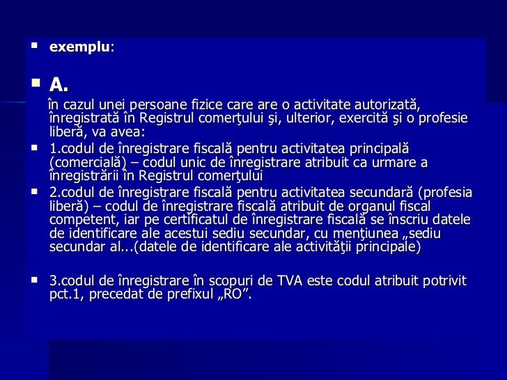 Curs Inregistrare Fiscala