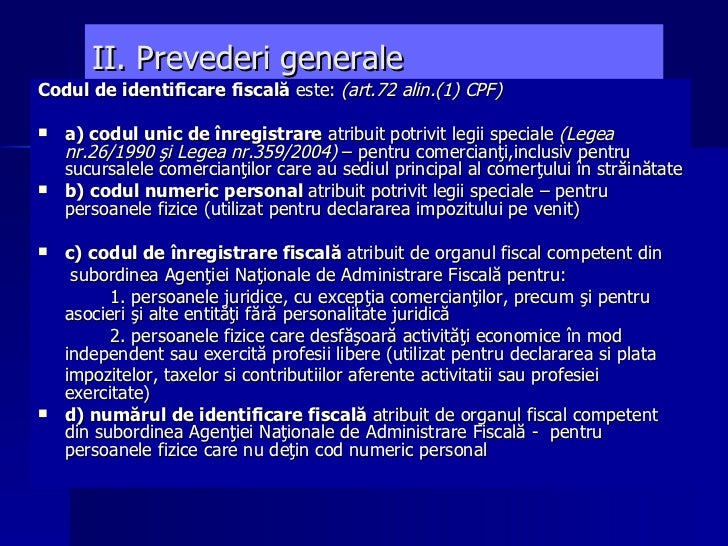 Curs Inregistrare Fiscala