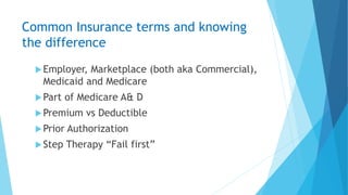 Common Insurance Insurance and Patient Assistance | PPTX
