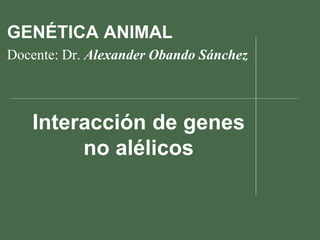 Interacción de genes
no alélicos
GENÉTICA ANIMAL
Docente: Dr. Alexander Obando Sánchez
 