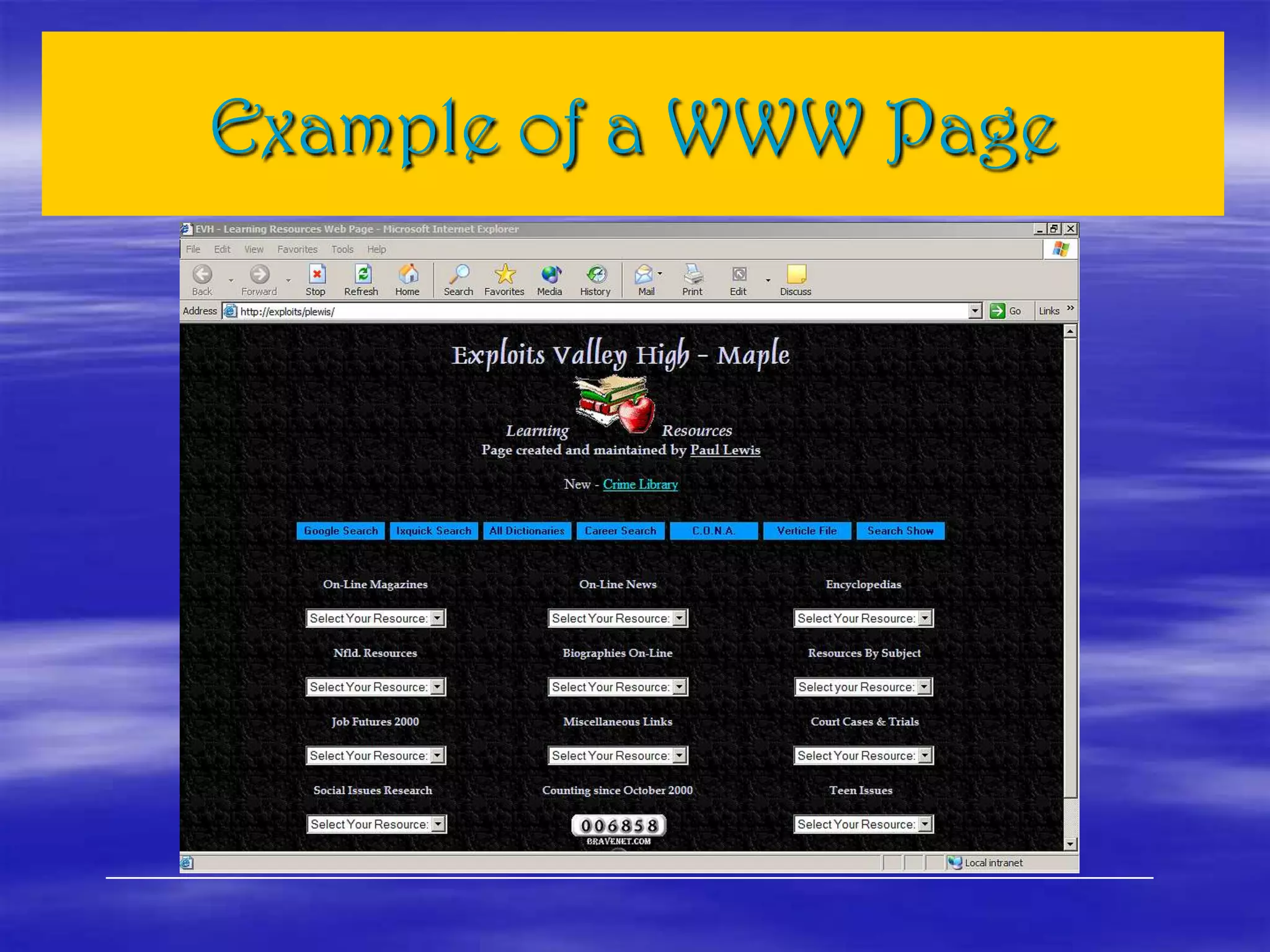 Example of a WWW Page
 