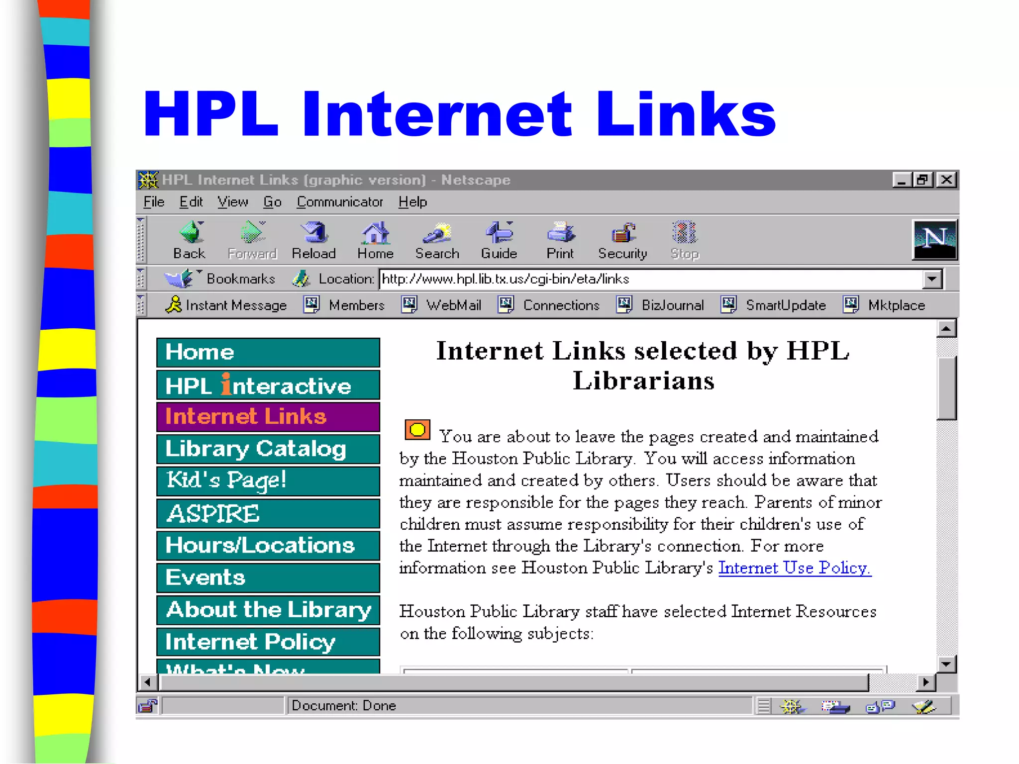 HPL Internet Links
 