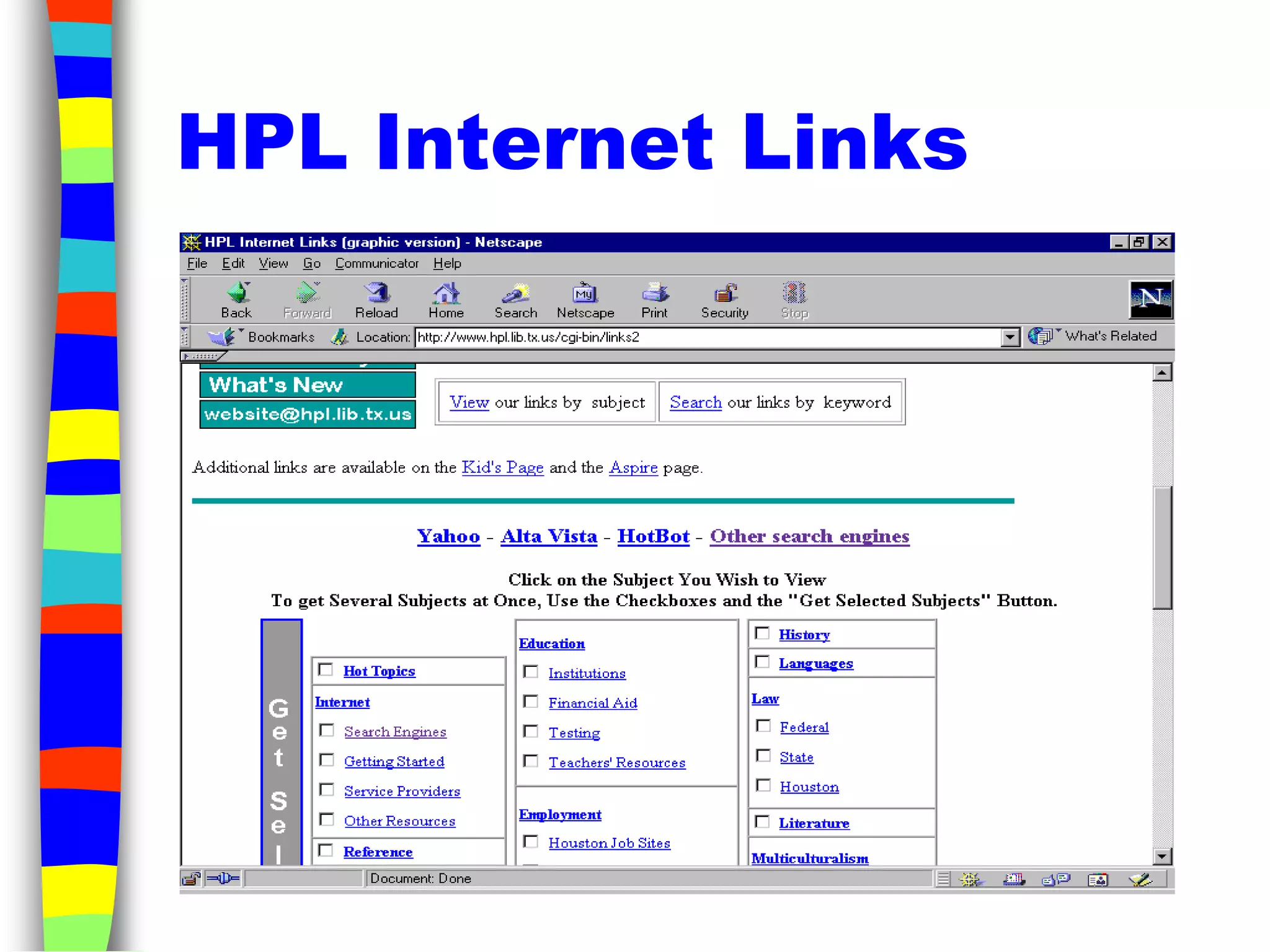 HPL Internet Links
 
