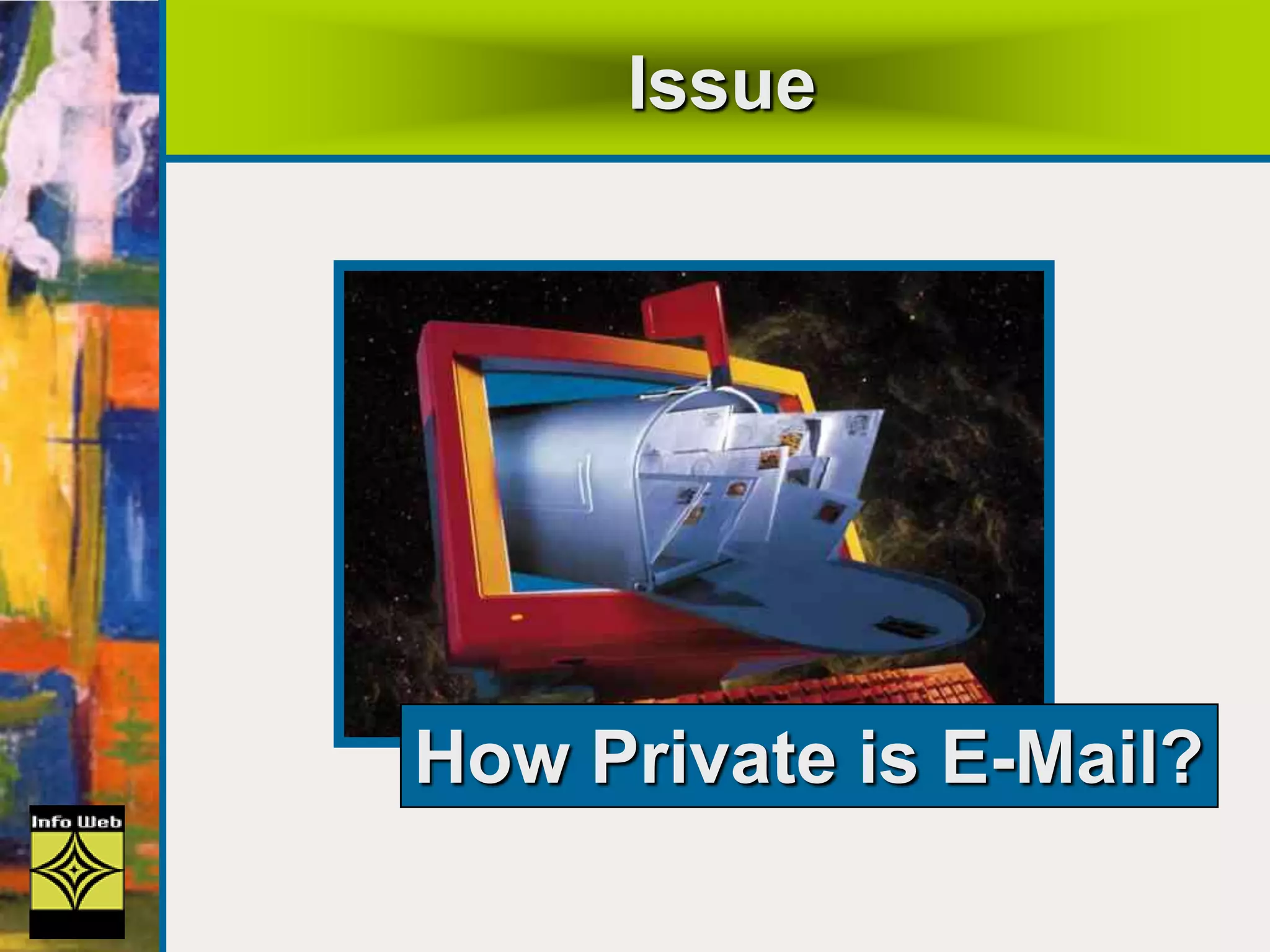 Issue
How Private is E-Mail?
 
