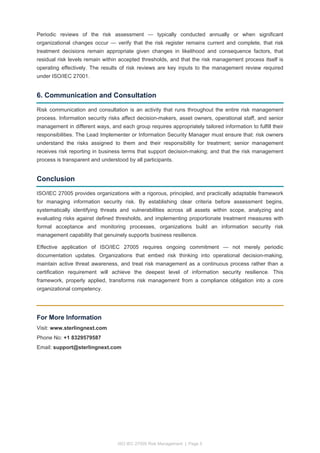 ISO IEC 27005 Risk Management Framework Explained | PDF