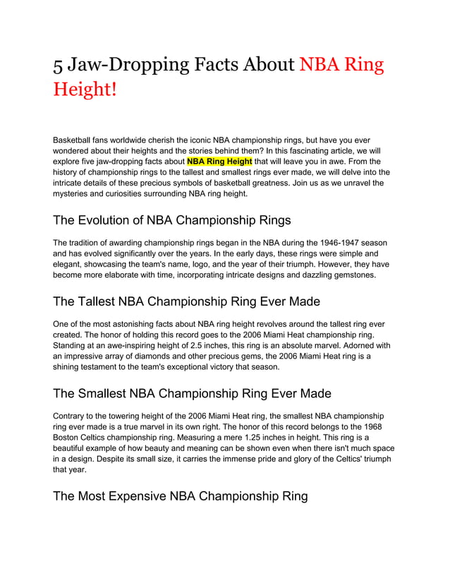 5 JawDropping Facts About NBA Ring Height.docx