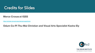 Merce Crosas at IQSS
https://scholar.harvard.edu/mercecrosas/home
Odum Co-PI Thu-Mai Christian and Visual Arts Specialist Kasha Ely
 