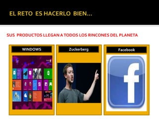 SUS PRODUCTOS LLEGAN ATODOS LOS RINCONES DEL PLANETA
.
WINDOWS Zuckerberg Facebook
 