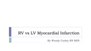 RV vs LV Myocardial Infarction
By Wendy Cooley RN BSN
 