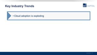 Key Industry Trends
Confidential | 10
• Cloud adoption is exploding
 