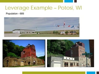 Leverage Example – Potosi, WI
Population - 689
 