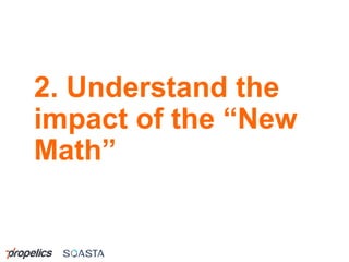 2. Understand the
impact of the “New
Math”
 