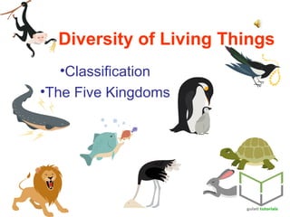 Diversity of Living Things
•Classification
•The Five Kingdoms
 