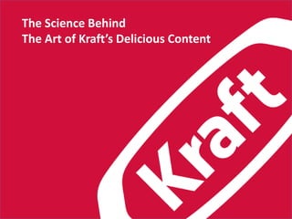 The Science Behind
The Art of Kraft’s Delicious Content
 
