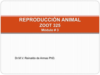 Dr.M.V. Reinaldo de Armas PhD.
REPRODUCCIÓN ANIMAL
ZOOT 325
Módulo # 3
 