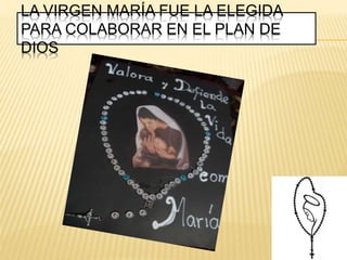 LA VIRGEN MARÍA FUE LA ELEGIDA
PARA COLABORAR EN EL PLAN DE
DIOS