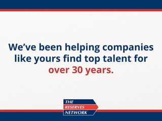 We’ve been helping companies
like yours find top talent for
over 30 years.
 