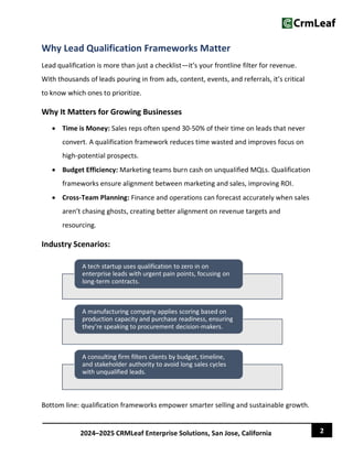 5 Lead Qualification Frameworks Every Sales Team Should Use | PDF