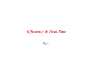 Types
Efficiency & Heat Rate
 